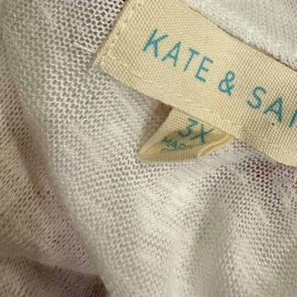 Kate & Sam Gauzy American Flag 4th of July Shirt 3X Sleeveless Peekaboo Back - Picture 4 of 7